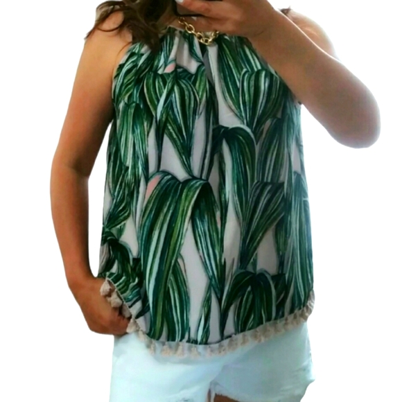 Japna Tops - Green Sleeveless
